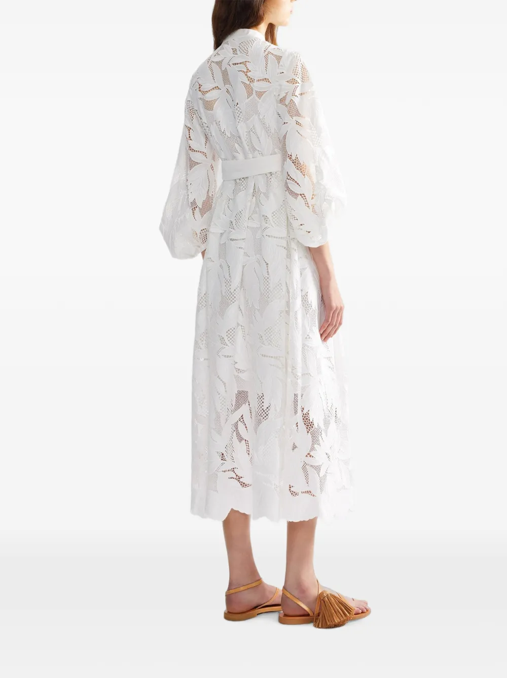 ERDEM midi-jurk met uitgesneden bloemen Wit