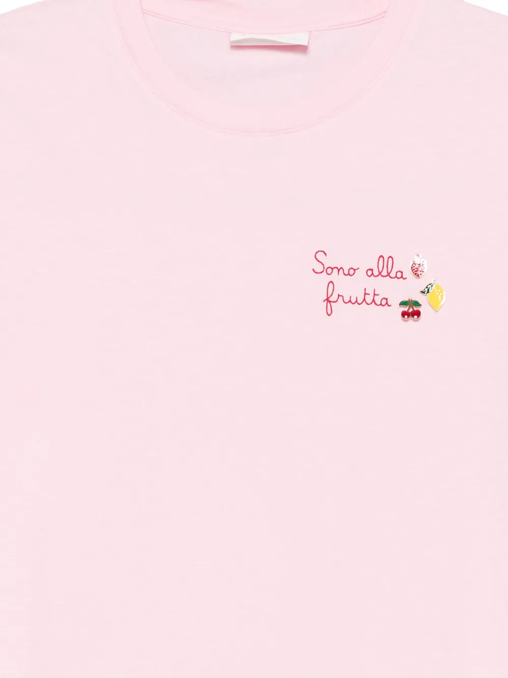 MC2 Saint Barth Emilie katoenen T-shirt met borduurwerk Roze