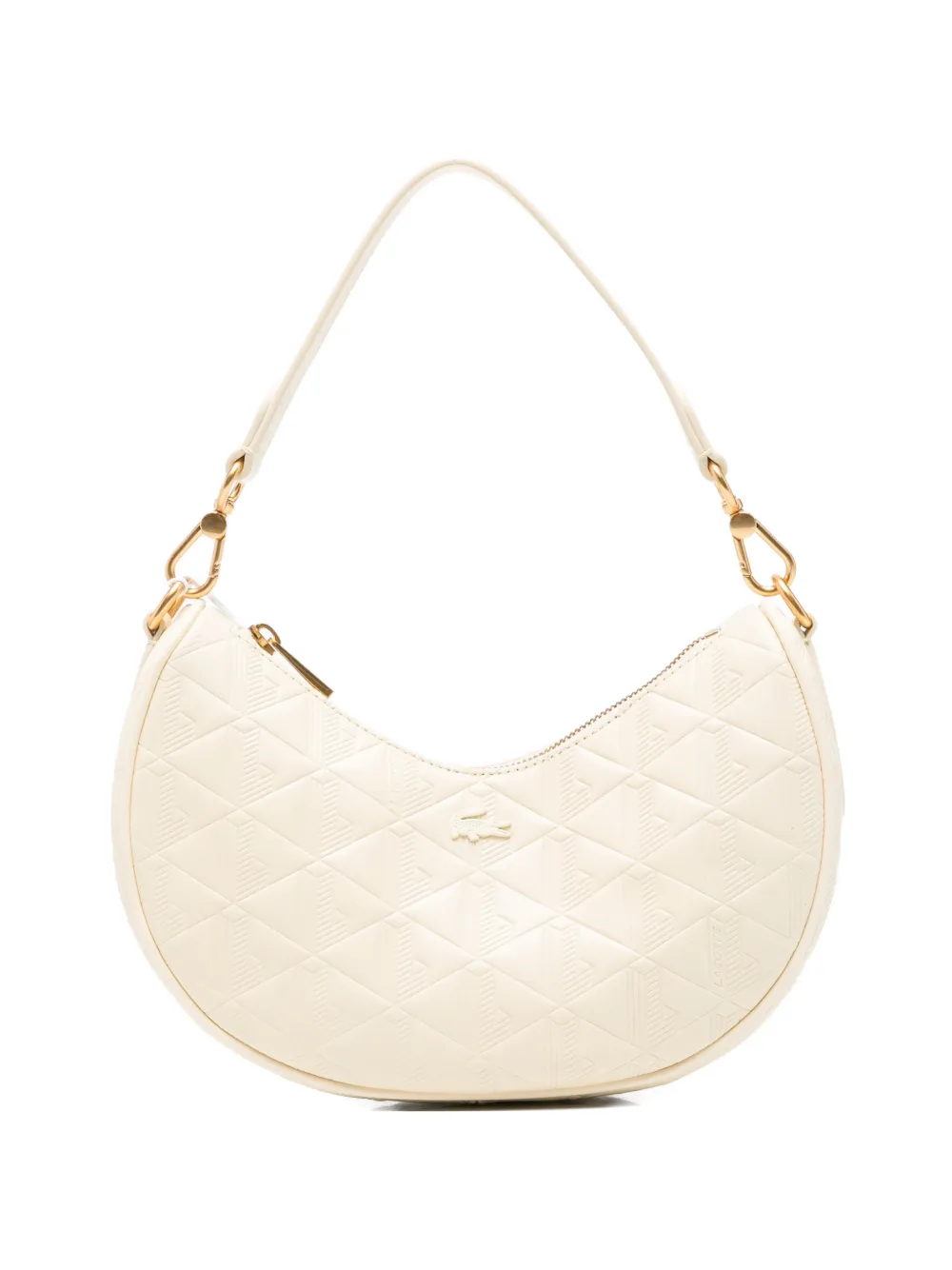 Lacoste small Moon monogram-embossed crescent shoulder bag - Toni neutri