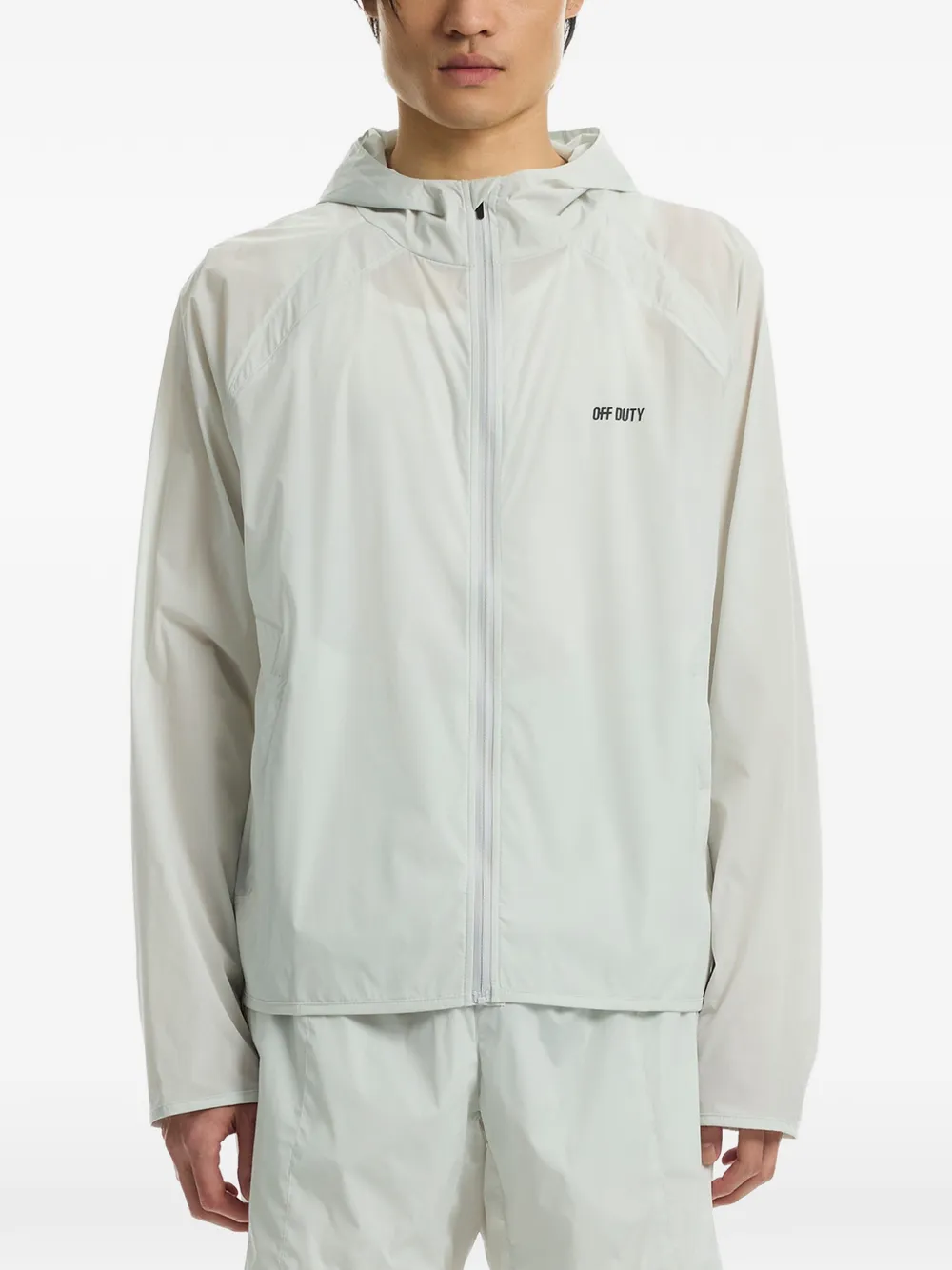 Off Duty logo-print hooded jacket - Grau