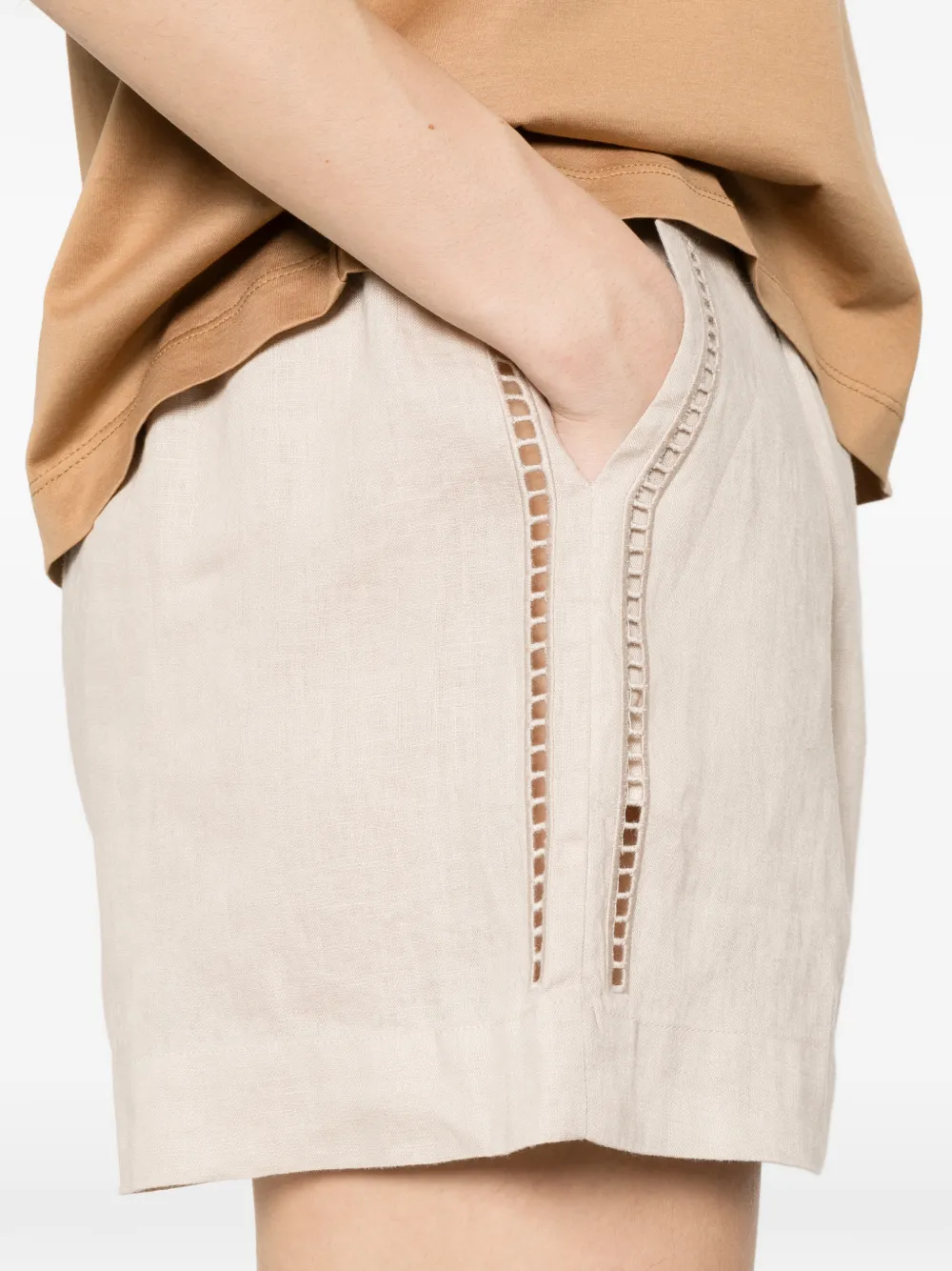 MC2 Saint Barth Amani geplooide shorts Beige