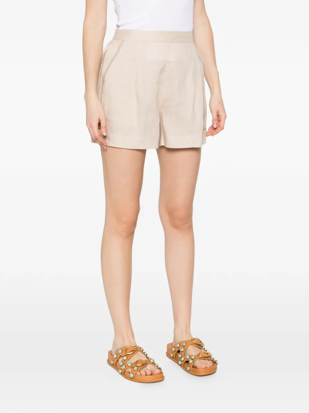 MC2 Saint Barth Amani geplooide shorts Beige