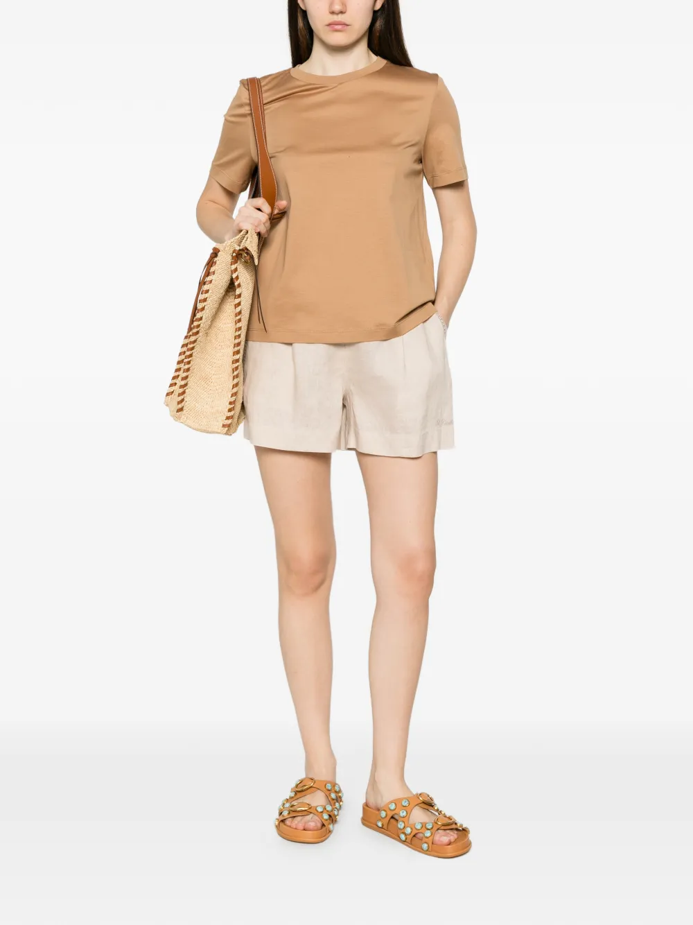 MC2 Saint Barth Amani geplooide shorts Beige