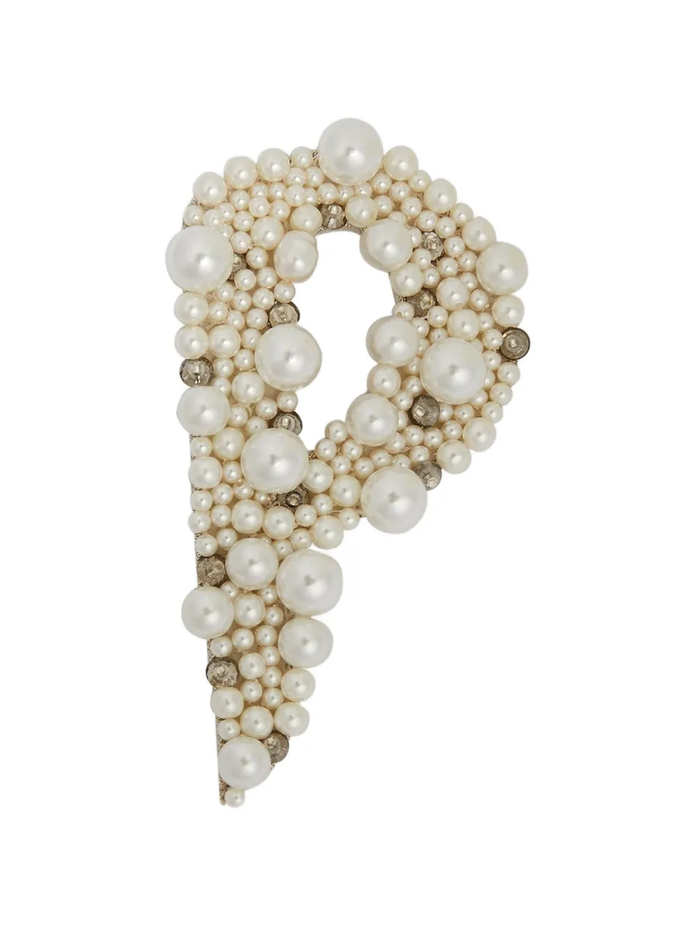 ERDEM P Alphabet faux-pearl brooch - Nude