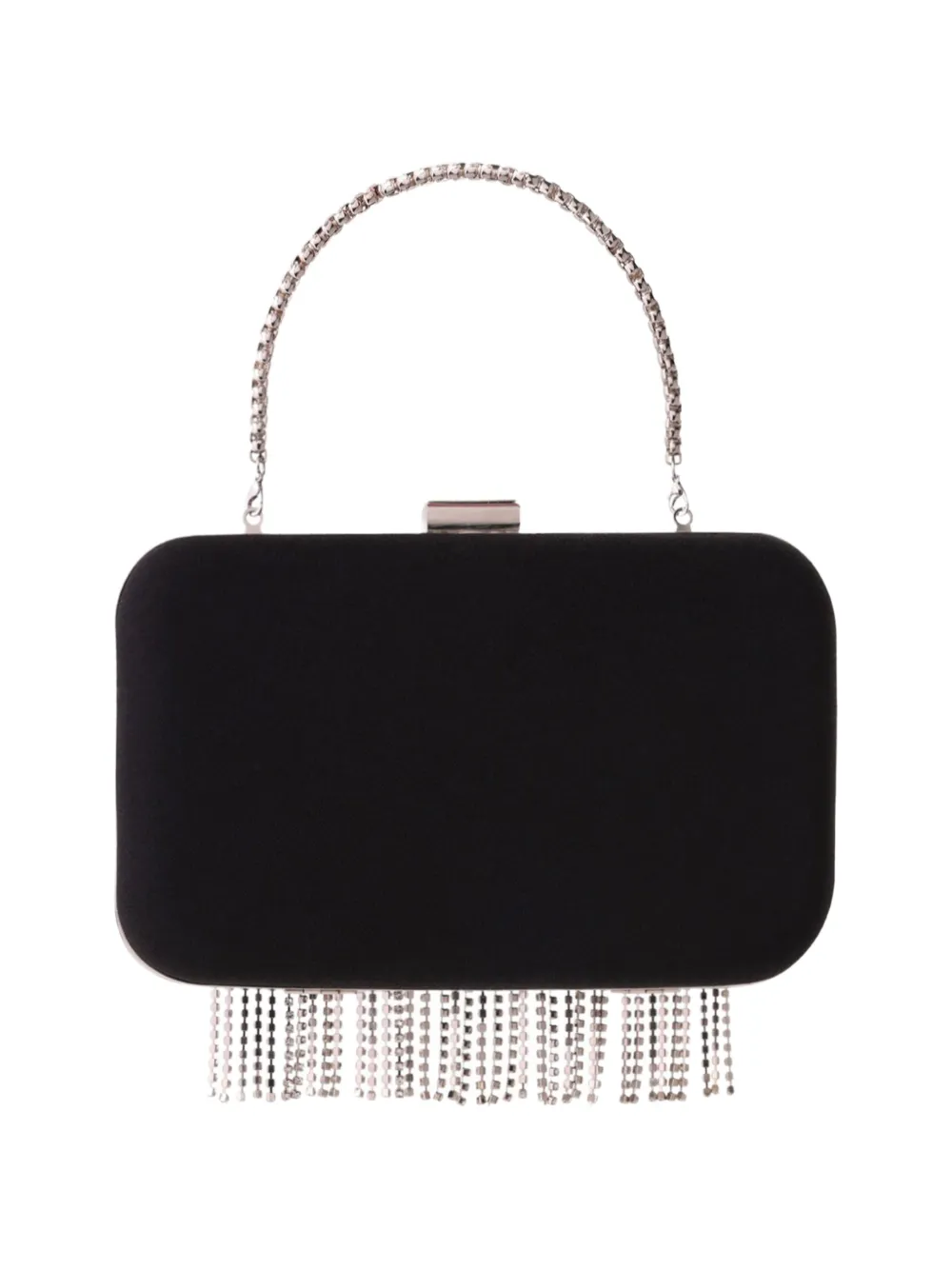 Gemy Maalouf Clutch met kristallen franje Zwart