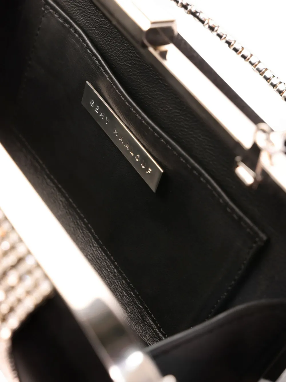 Gemy Maalouf Clutch met kristallen franje Zwart
