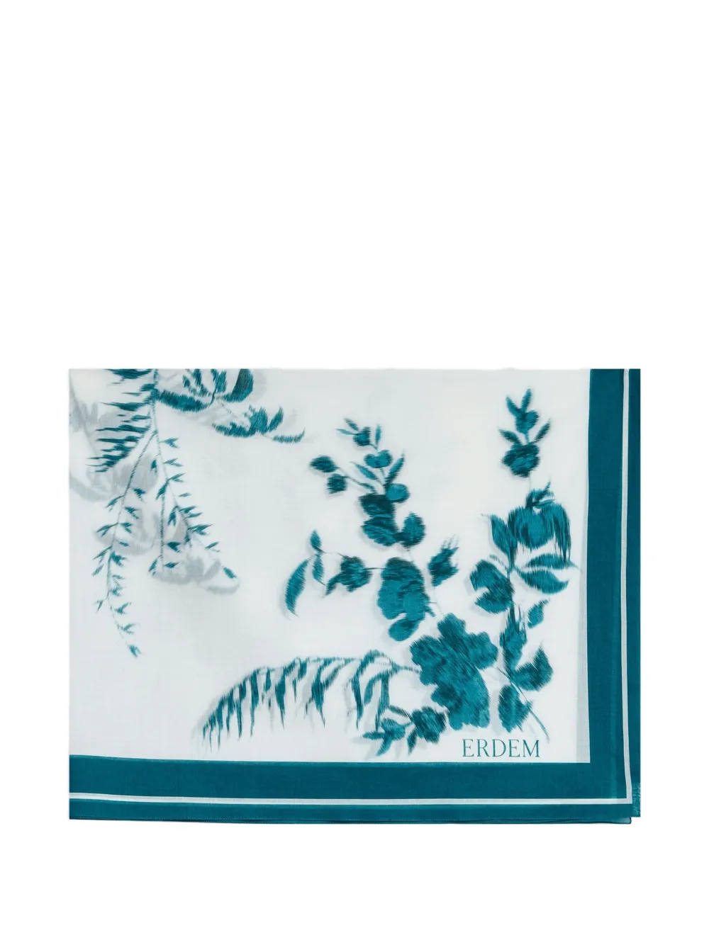 ERDEM botanical-print cotton-voile pareo - Bianco