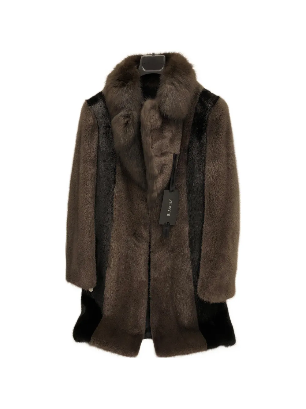 Blancha colour-block panelled coat - Brown