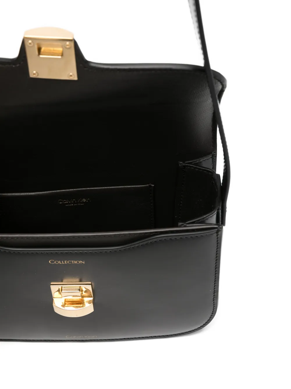Calvin Klein Tilla leren schoudertas Zwart
