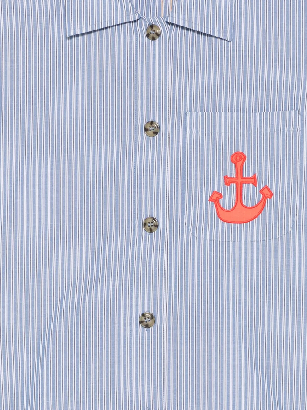 Stella Nova Gestreept blouse met ankerpatch Blauw