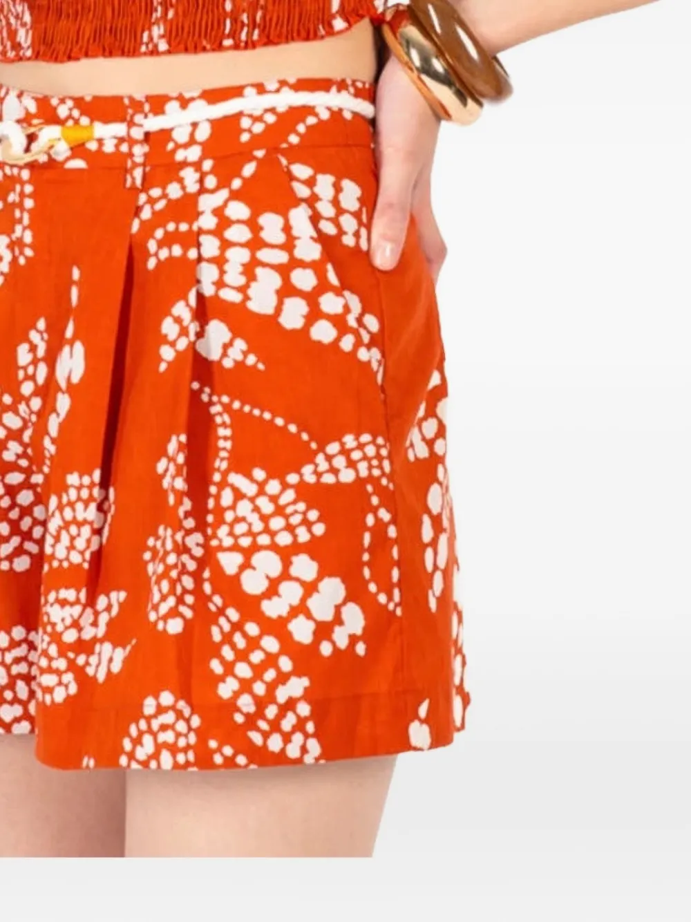 Poupette St Barth Shorts Chantal con stampa - Arancione
