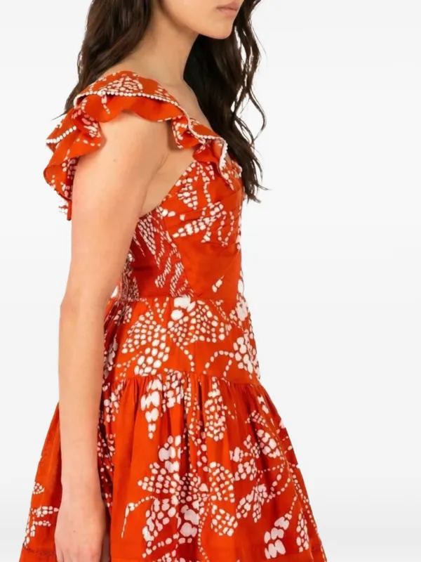 orange one shoulder ruffle dress Dramatic One-Shoulder Ruffle Gown