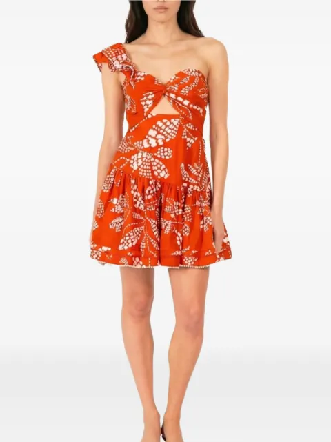 Poupette St Barth Niki one-shoulder ruffled dress