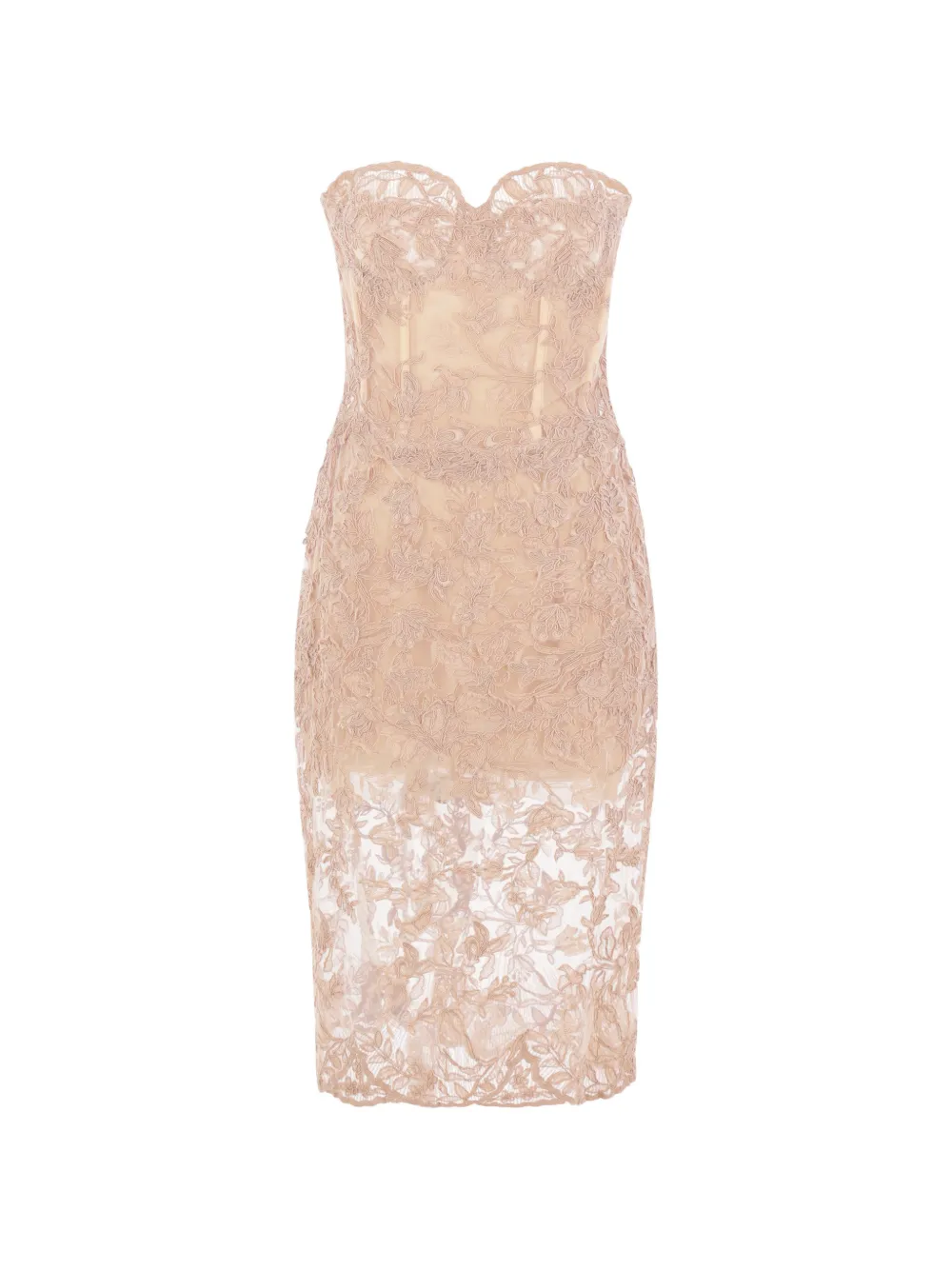 Ermanno Scervino floral-lace bustier midi dress - Toni neutri