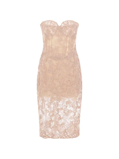 Ermanno Scervino floral-lace bustier midi dress