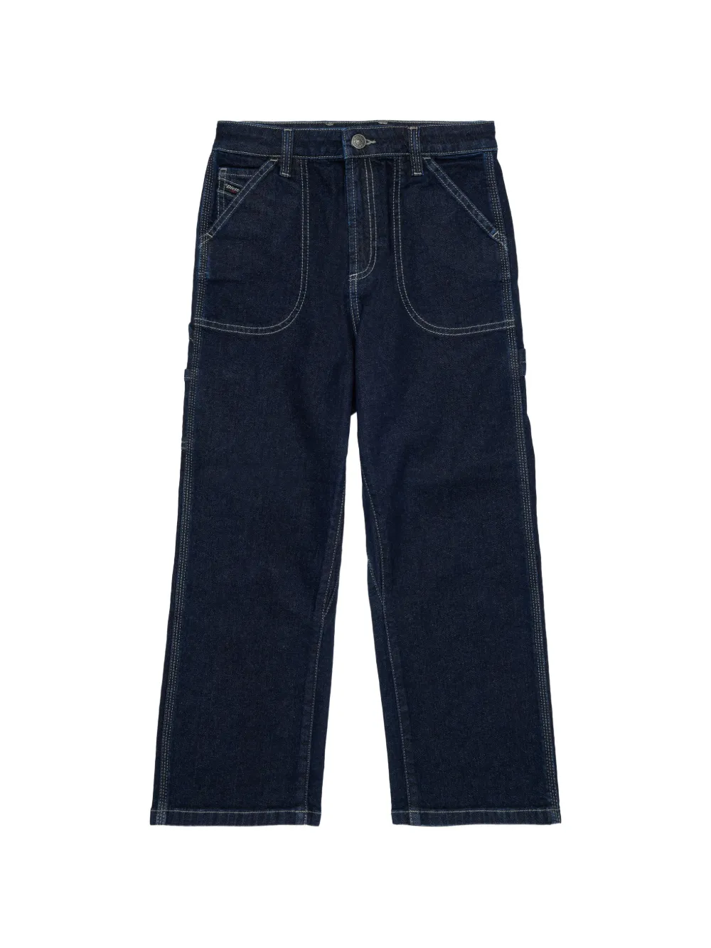 Diesel Kids Jeans con cuciture a contrasto - Blu