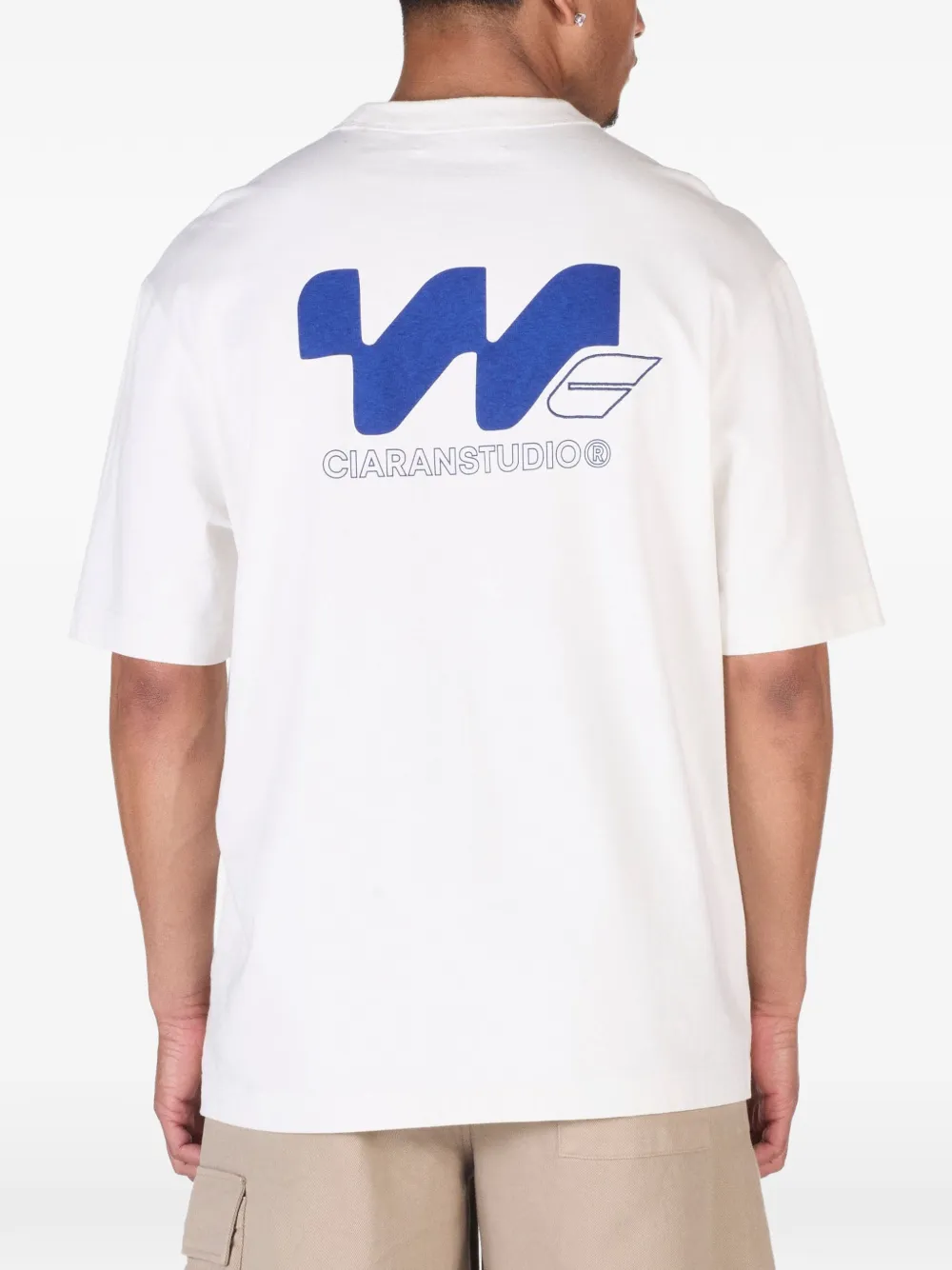 Ciaran Wave-c-print T-shirt In White