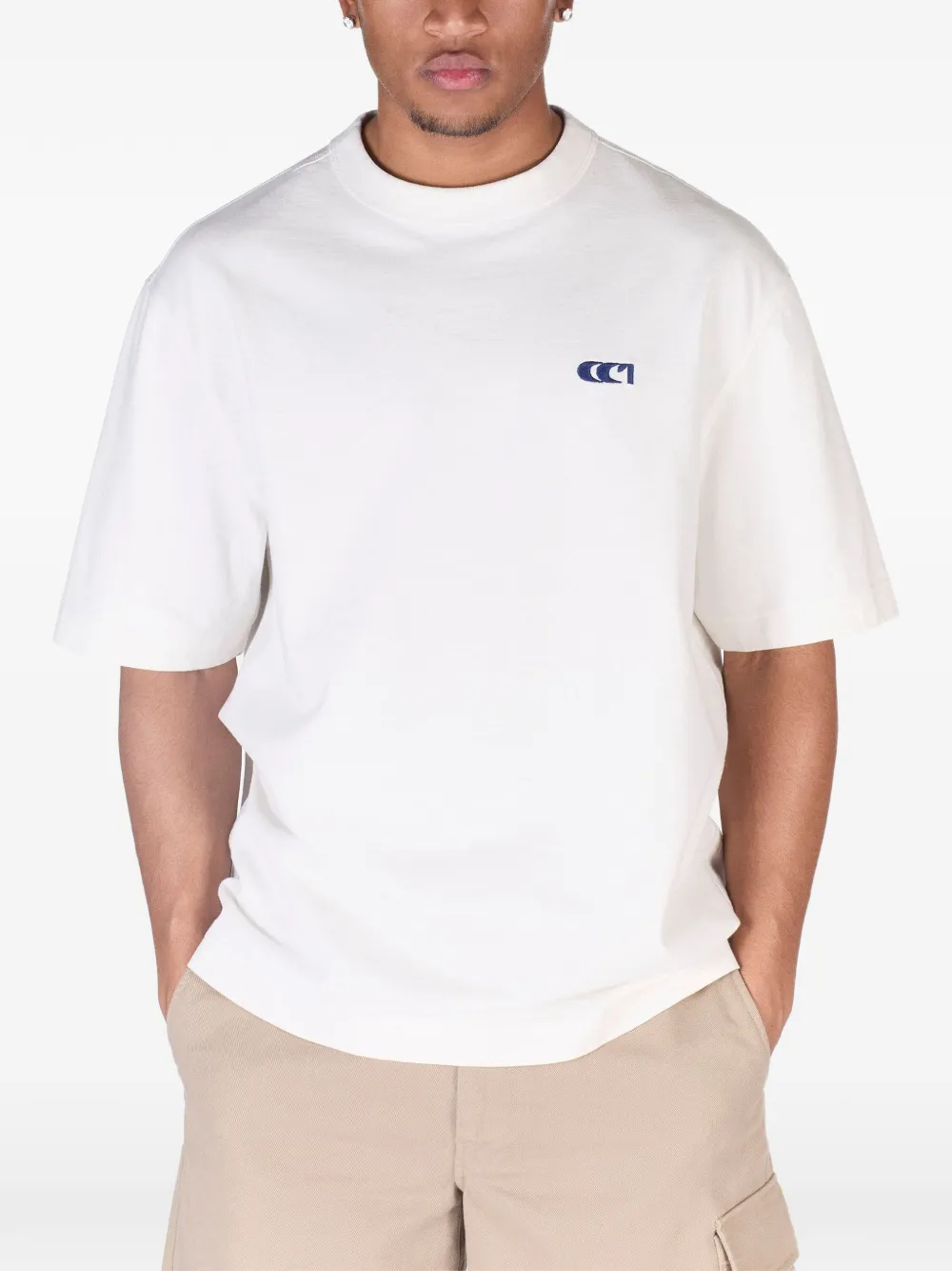 Ciaran Wave-c-print T-shirt In White