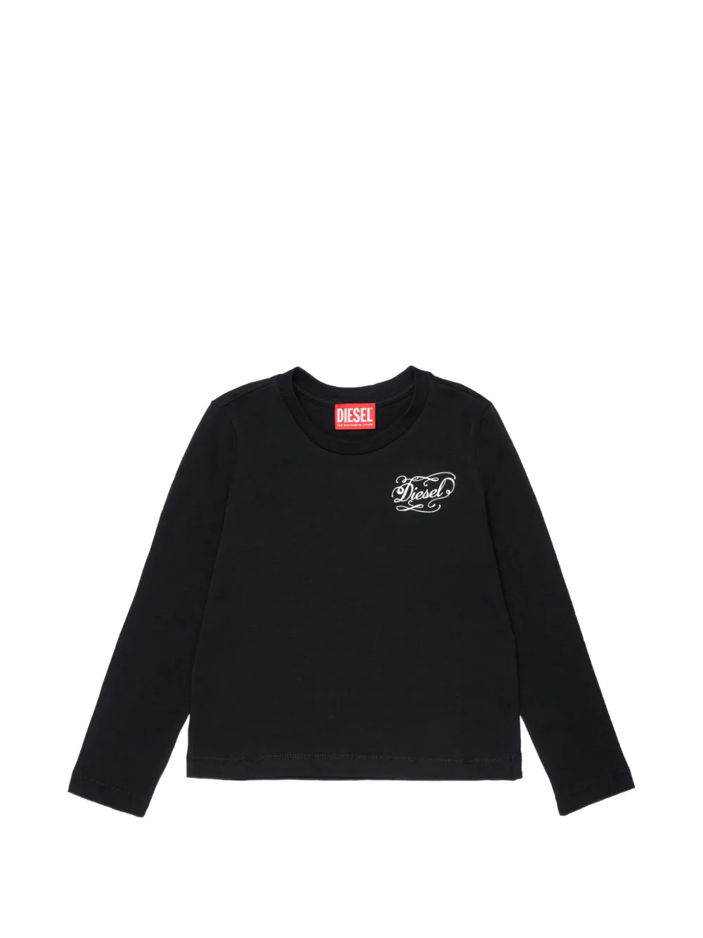 Diesel Kids logo-print long-sleeve T-shirt - Nero