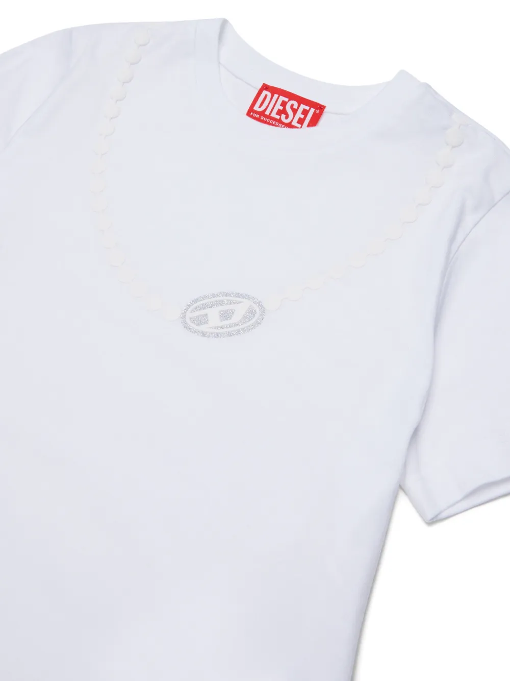 Diesel Kids T-shirt met decoratief patroon en logoprint Wit