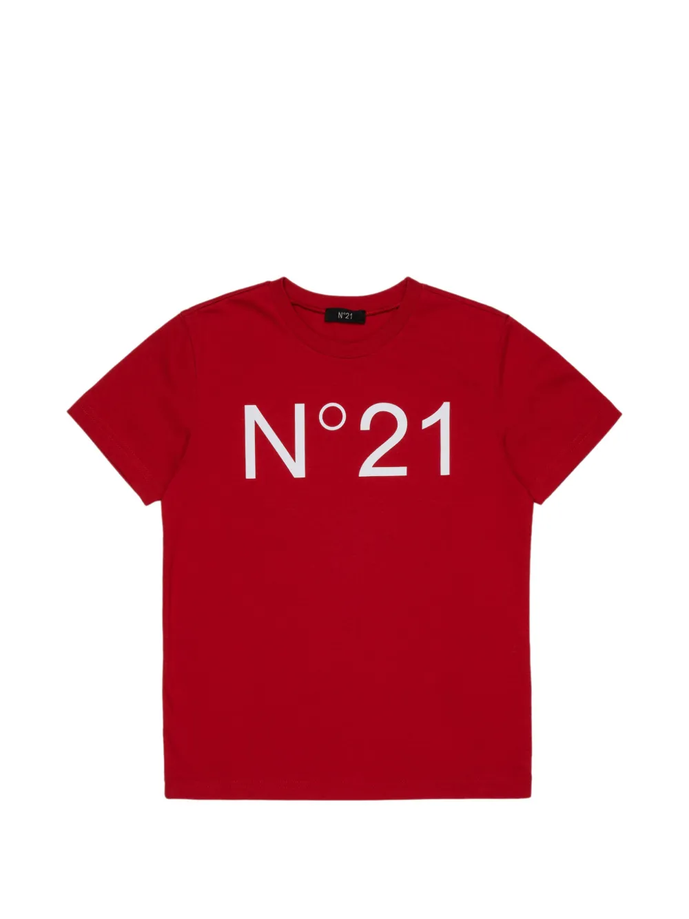 Nº21 Kids T-shirt in cotone con logo - Rosso