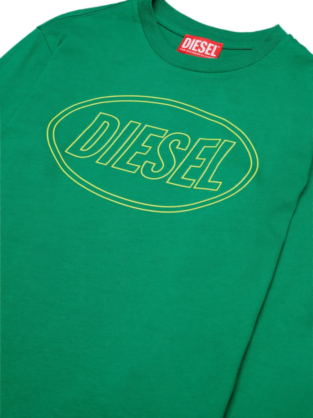 Diesel Kids T-shirt met lange mouwen en Oval D-logo Groen