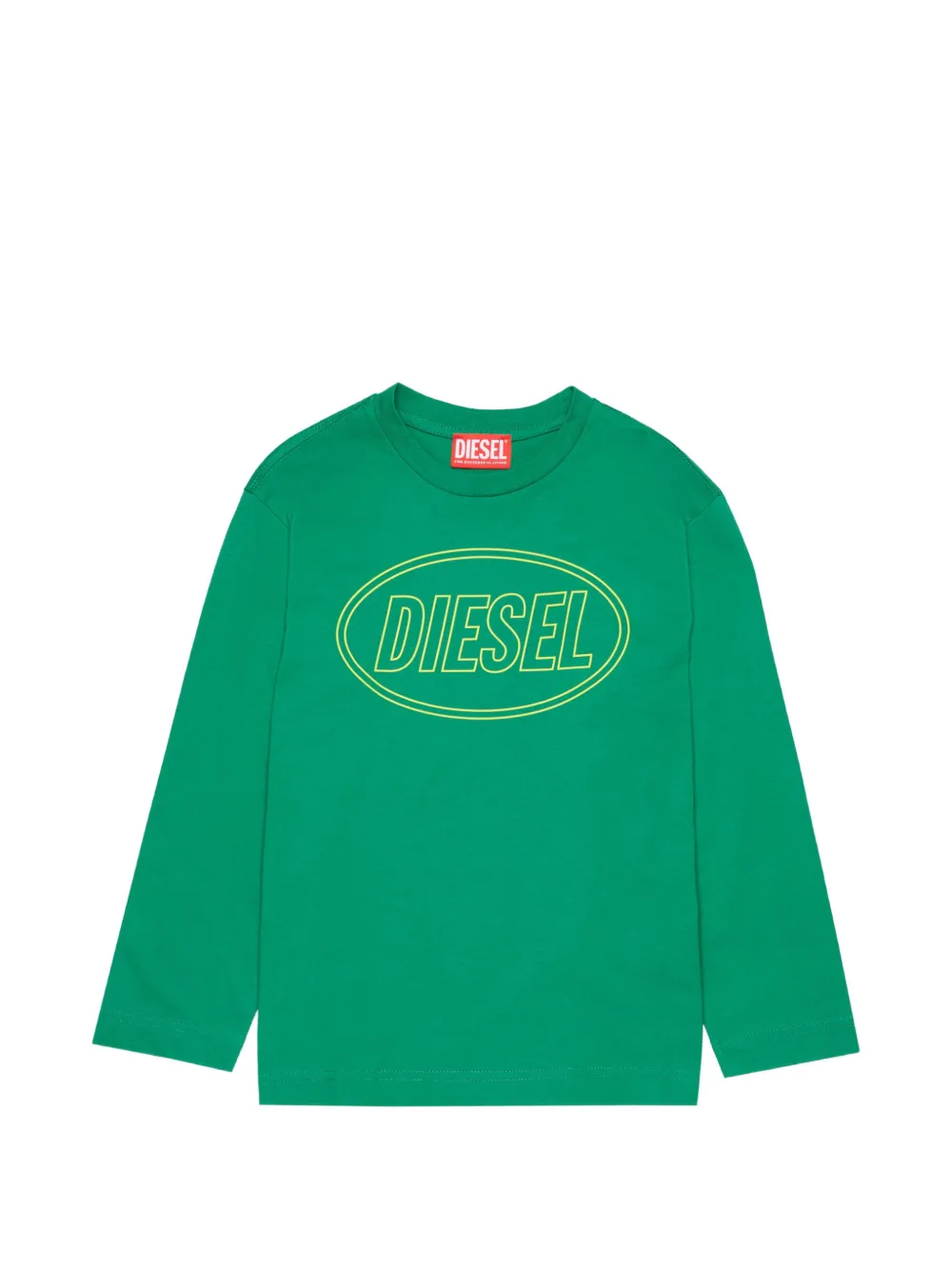 Diesel Kids long-sleeve T-shirt with Oval D logo - Verde