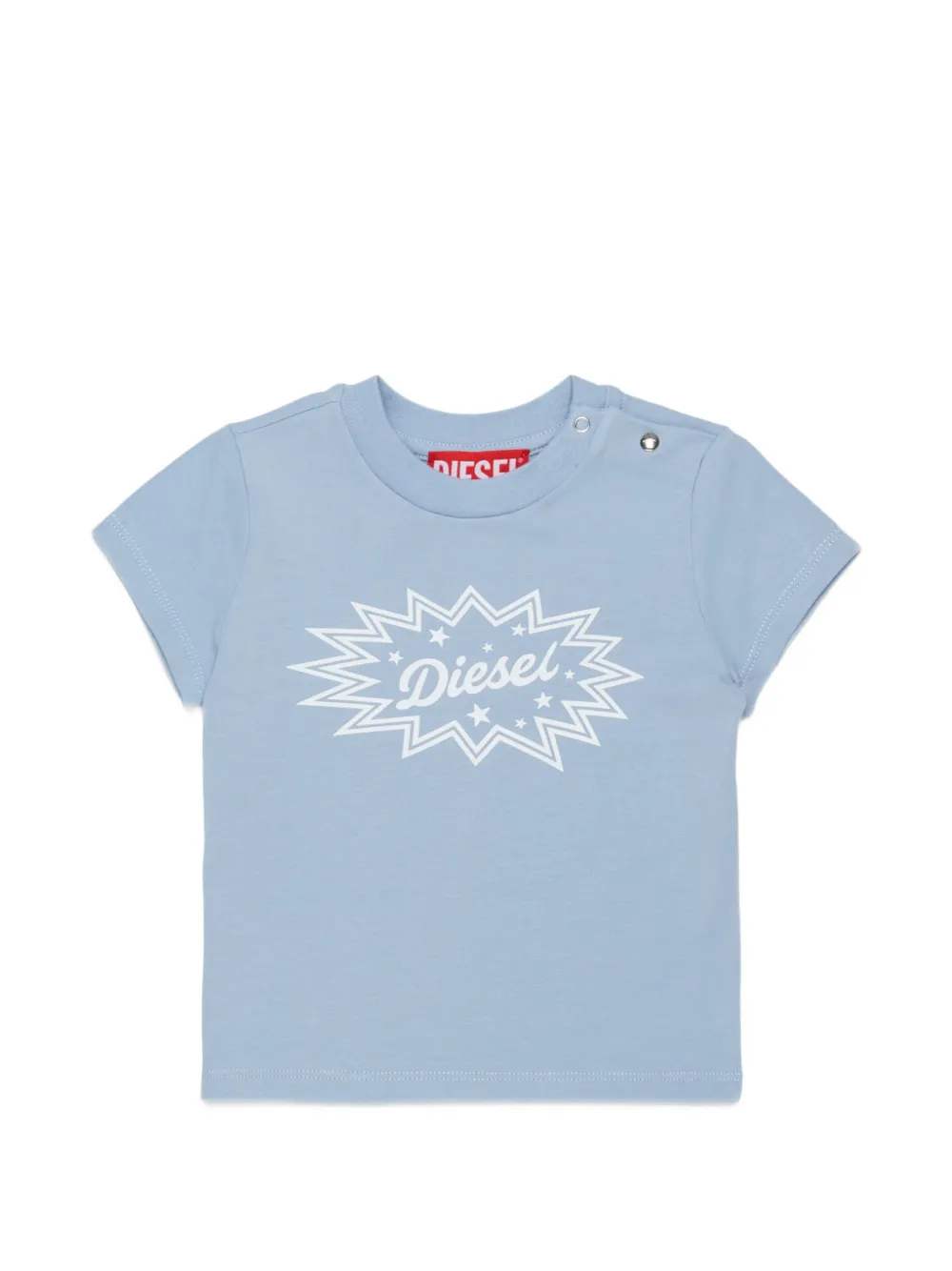 Diesel Kids logo-print shoulder-button T-shirt - Blu