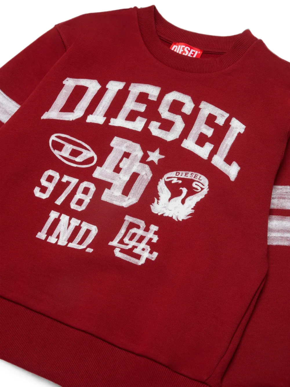 Diesel Kids sweatshirt with collegiate-style logo prints Rood
