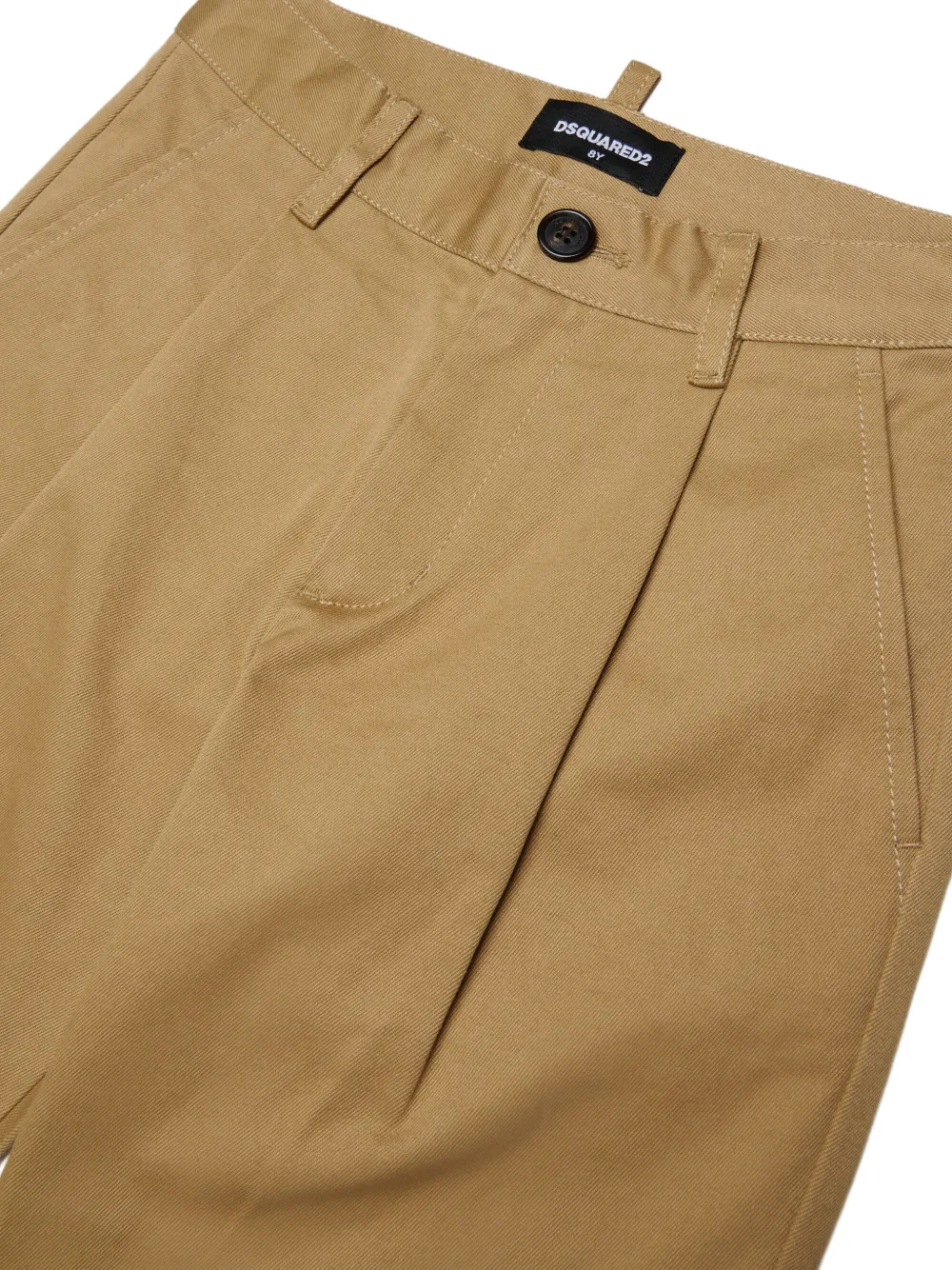 DSQUARED2 KIDS Plooibroek met logoplakkaat Beige