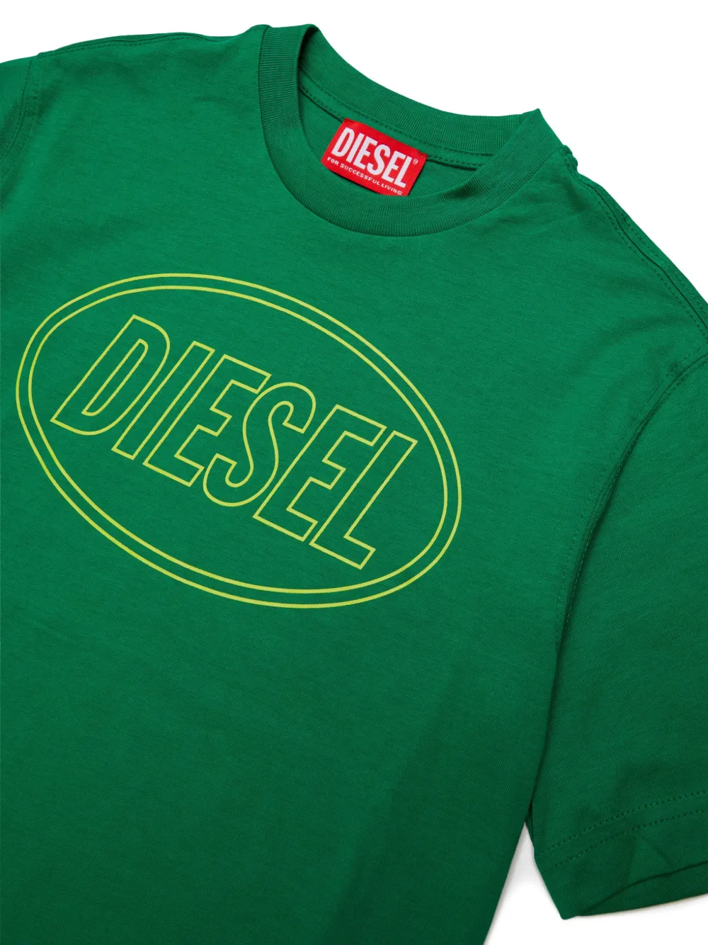 Diesel Kids T-shirt met logoprint Groen