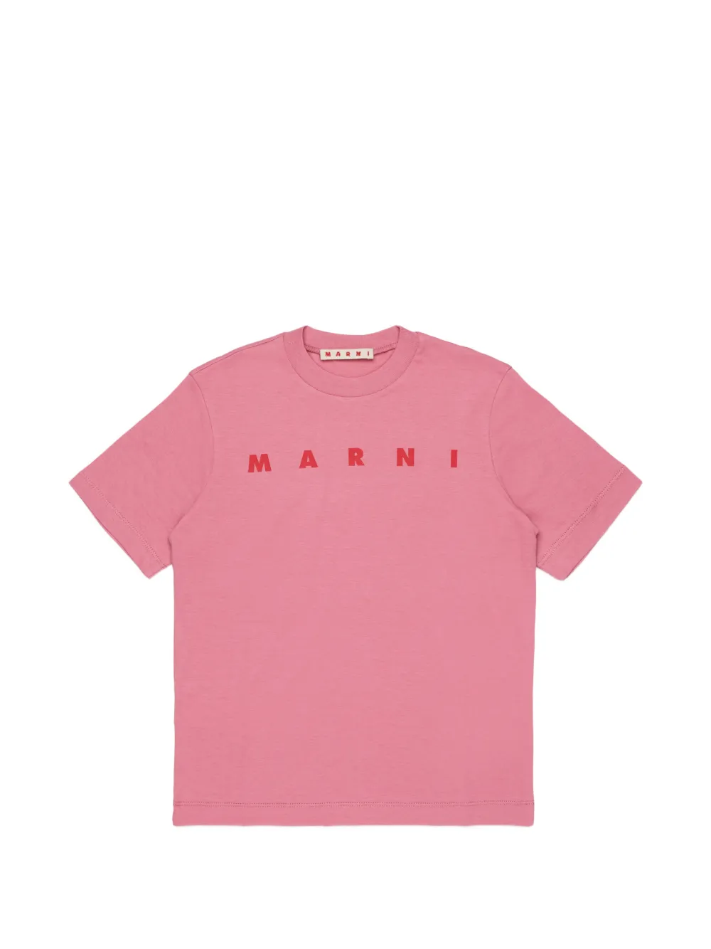 Marni Kids logo-print jersey T-shirt - Rosa