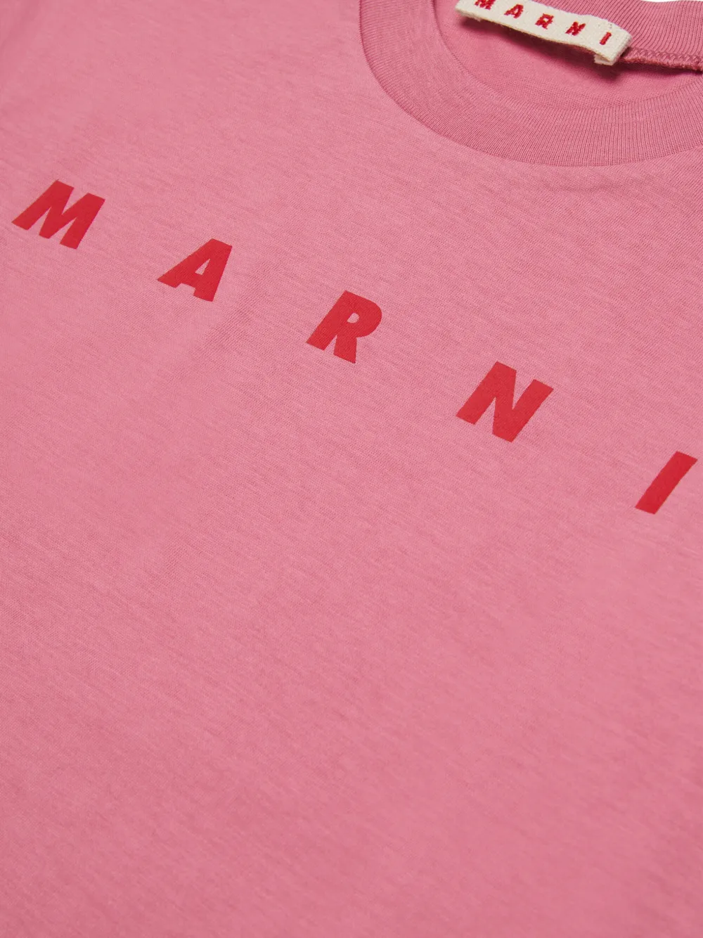 Marni Kids T-shirt met logoprint Roze