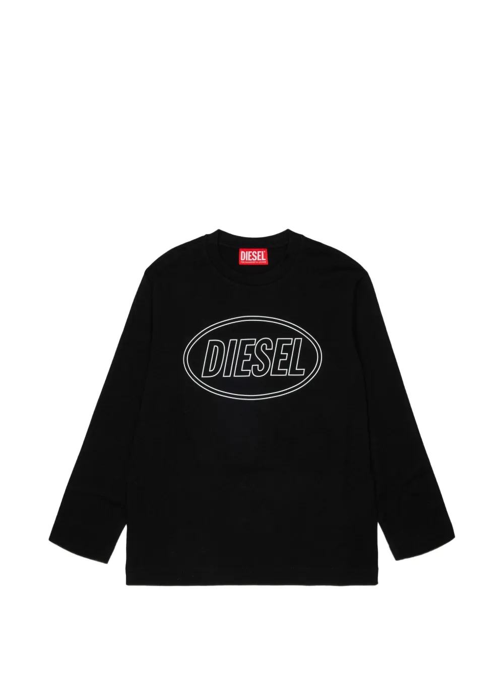 Diesel Kids Langarmshirt mit Logo-Print - Schwarz