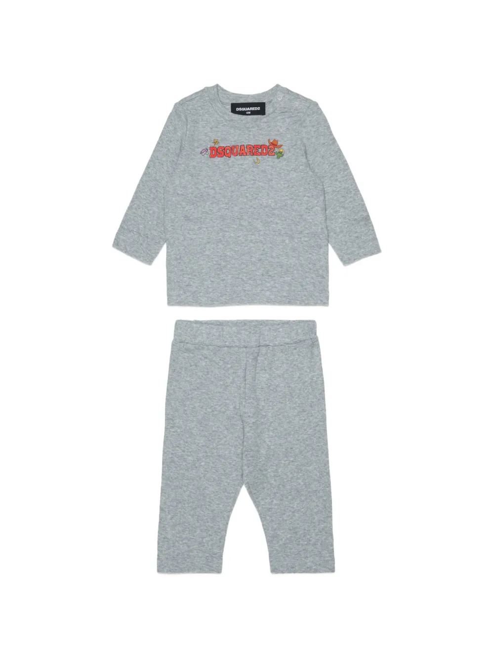 DSQUARED2 KIDS Tuta sportiva in cotone con logo - Grigio