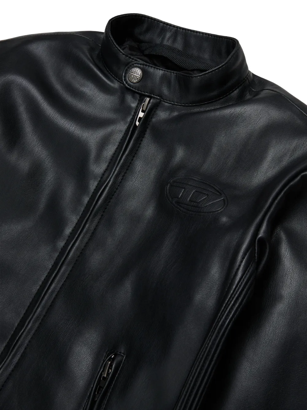 Diesel Kids Oval D bomberjack met logo-reliëf Zwart