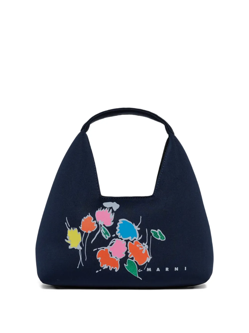 Marni Kids Borsa a spalla a fiori - Blu