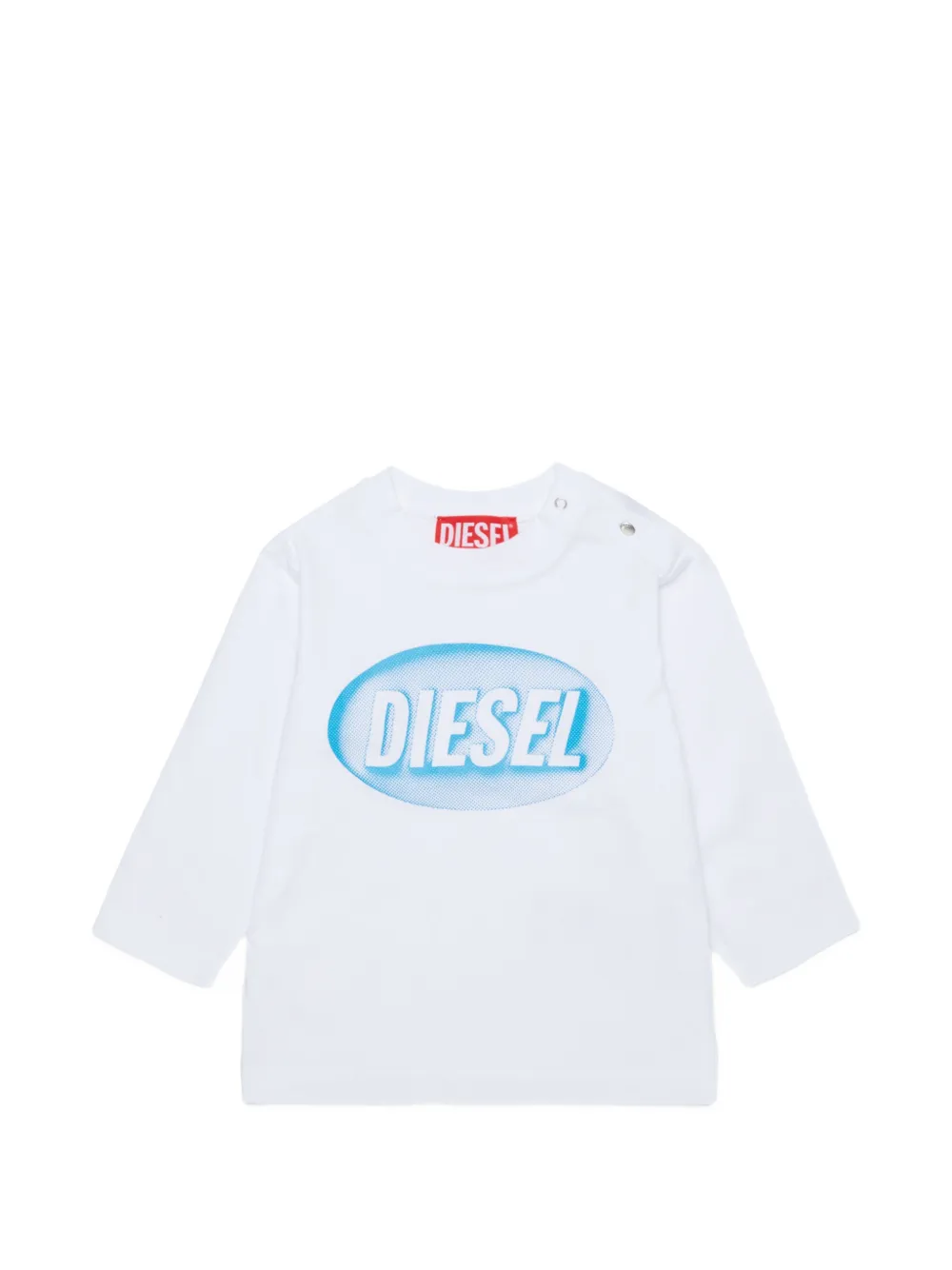 Diesel Kids logo-print long-sleeve T-shirt - Bianco