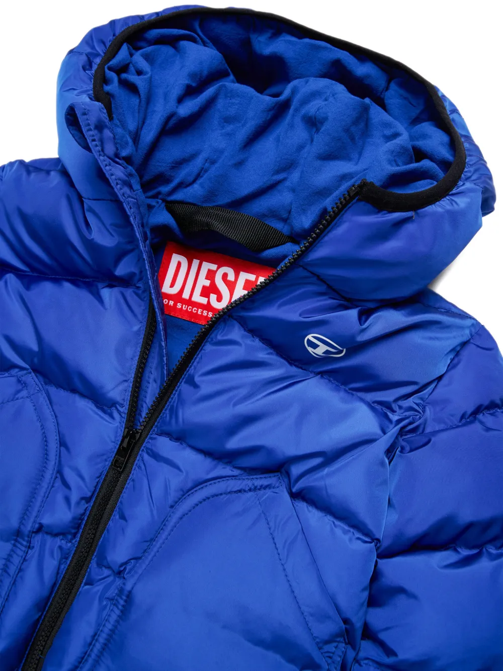 Diesel Kids Gewatteerd jack met logopatch Blauw