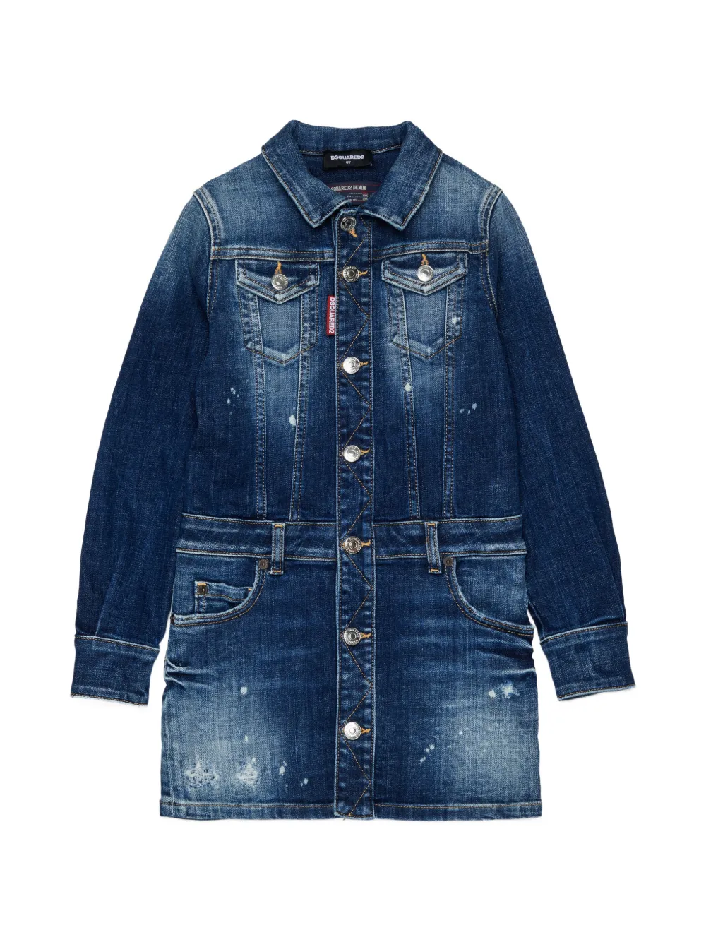 DSQUARED2 KIDS Abito denim con effetto vissuto - Blu