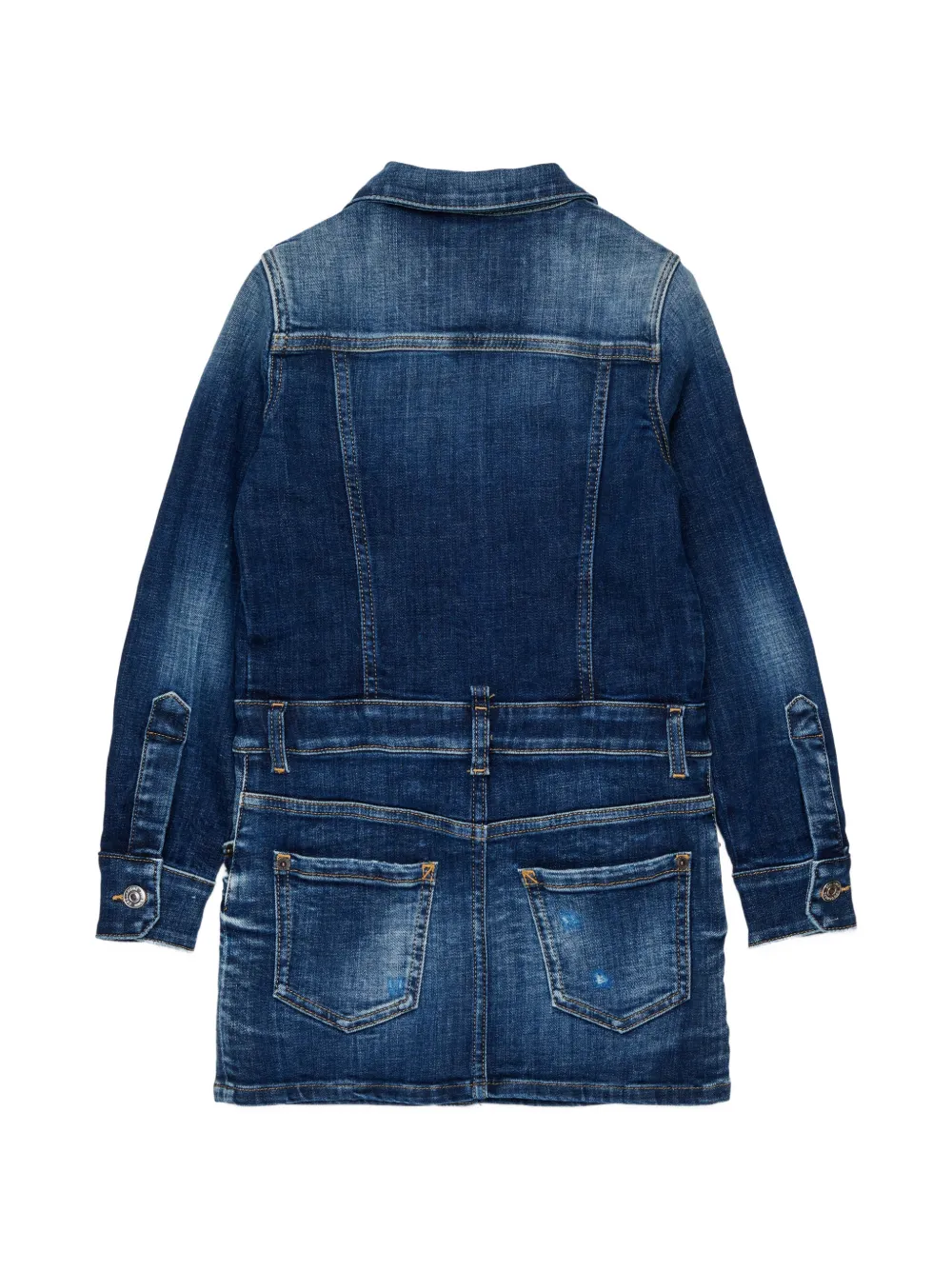 DSQUARED2 KIDS Mini-spijkerjurk met gerafeld effect Blauw
