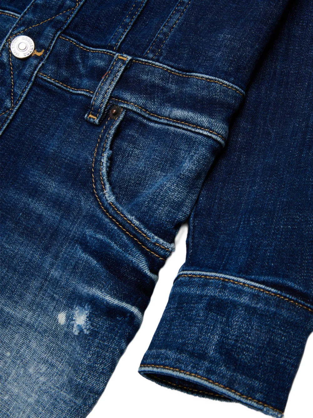 DSQUARED2 KIDS Mini-spijkerjurk met gerafeld effect Blauw