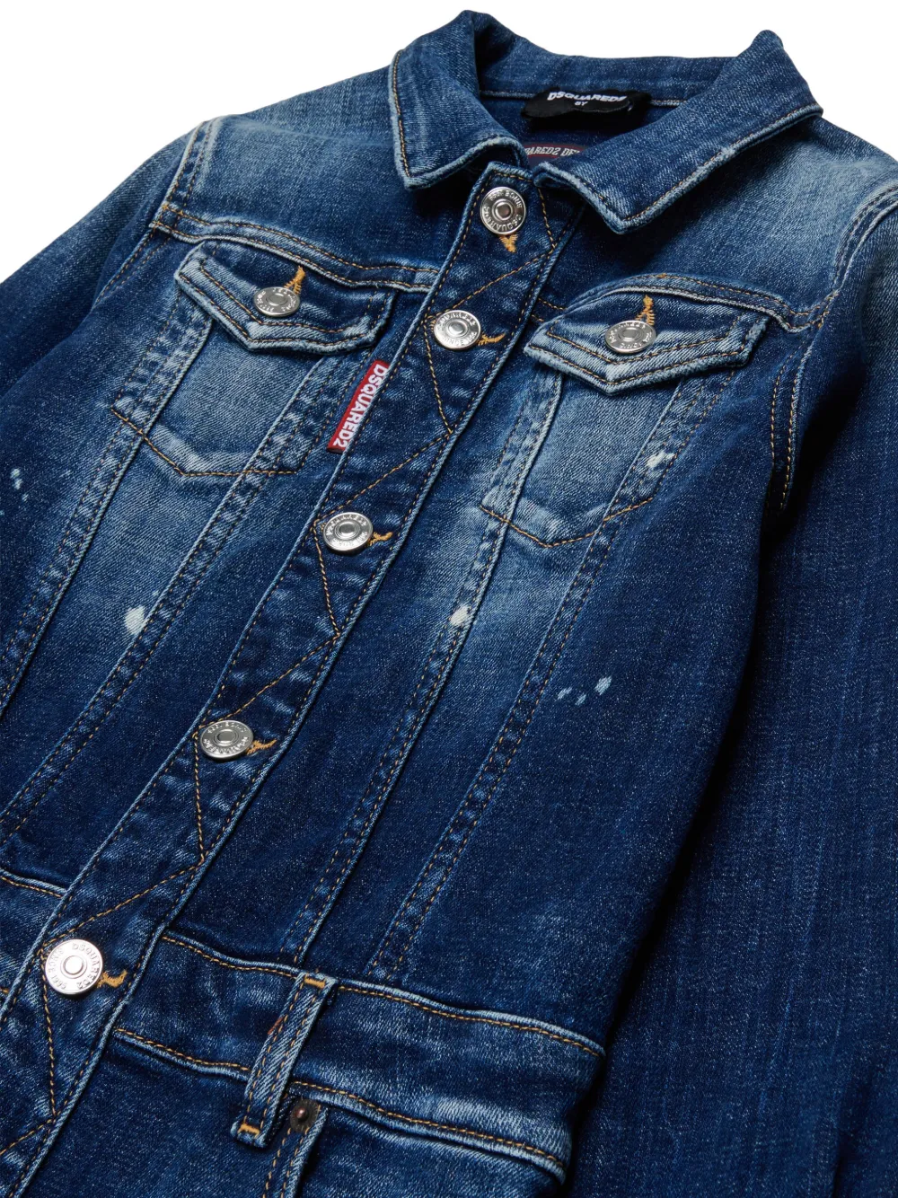 DSQUARED2 KIDS Mini-spijkerjurk met gerafeld effect Blauw