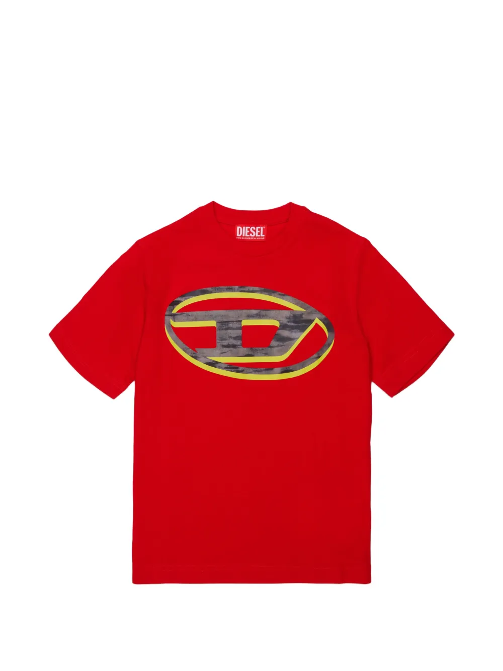 Diesel Kids T-shirt Oval D con stampa - Rosso