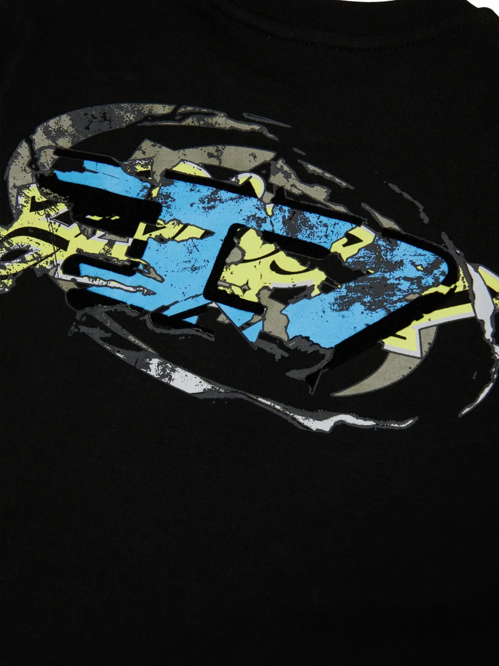 Diesel Kids T-shirt met geborduurd logo Zwart
