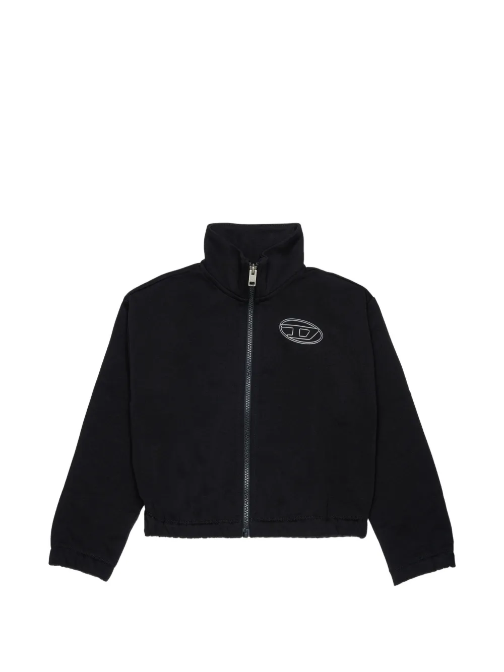 Diesel Kids logo-embroidered zip-up sweater - Black
