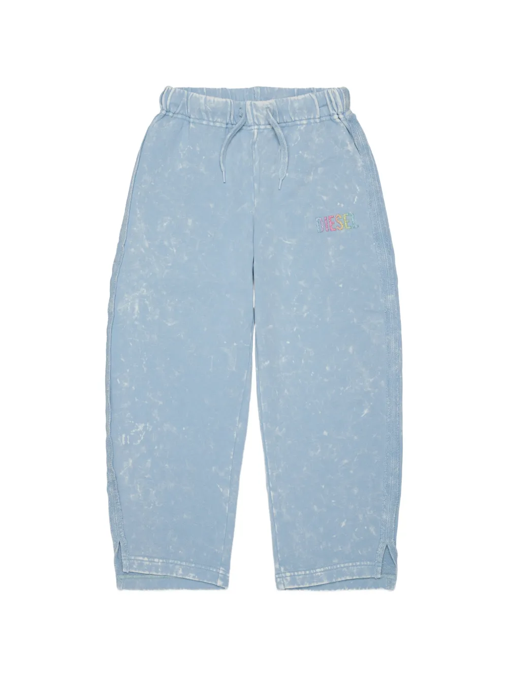 Diesel Kids Acid-Wash-Jogginghose mit Logo-Print - Blau