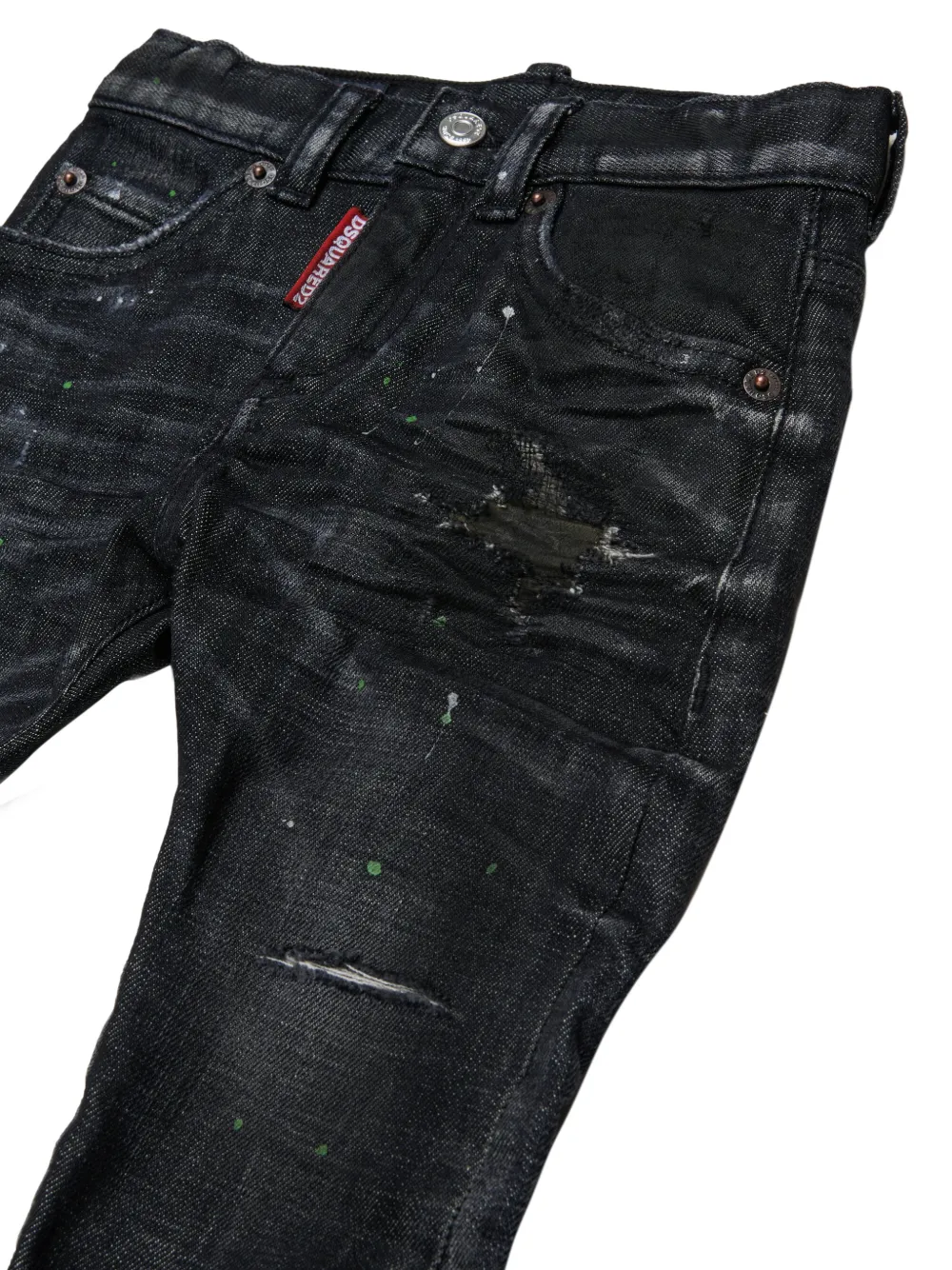  Dsquared2 Kids Vaqueros Con Efecto Envejecido - Negro 