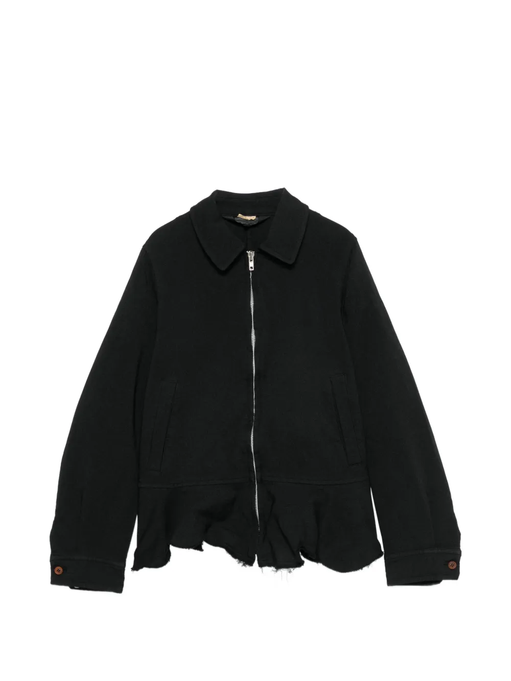 Comme Des Garçons Comme Des Garçons ruffled raw-edge jacket - Schwarz
