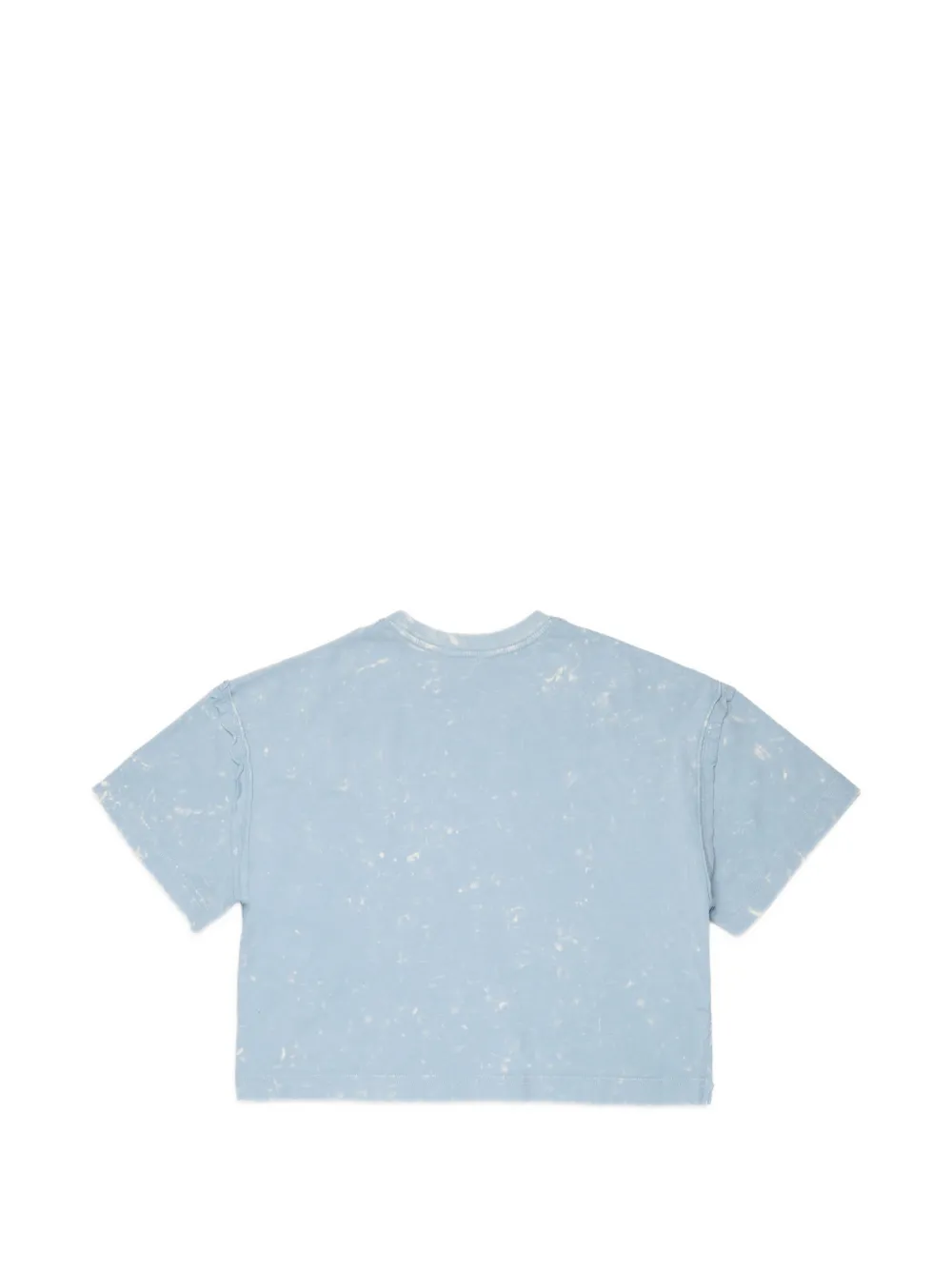 Diesel Kids Cropped T-shirt met tie-dye-effect Blauw